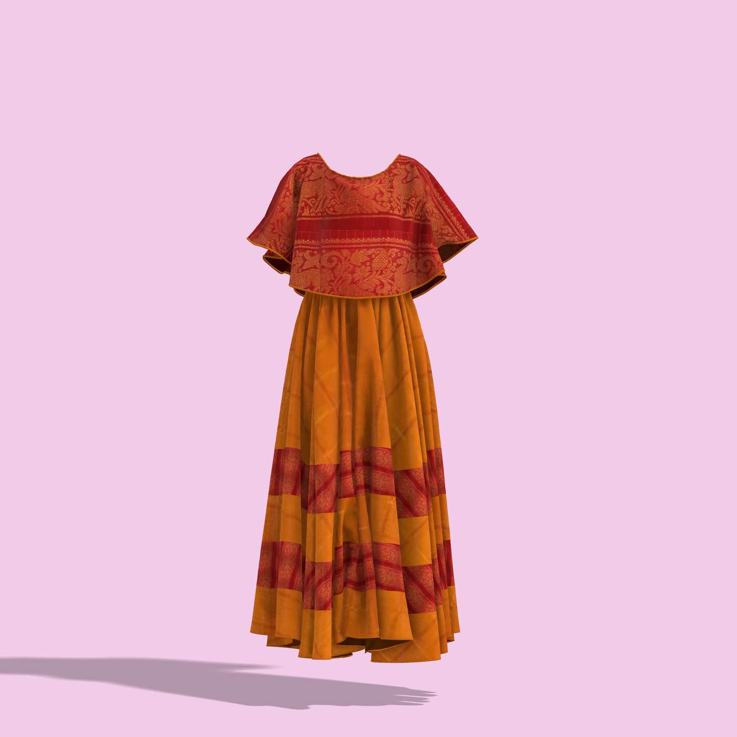 Sunkissed Soiree Customized Sungudi Gown - CSG004