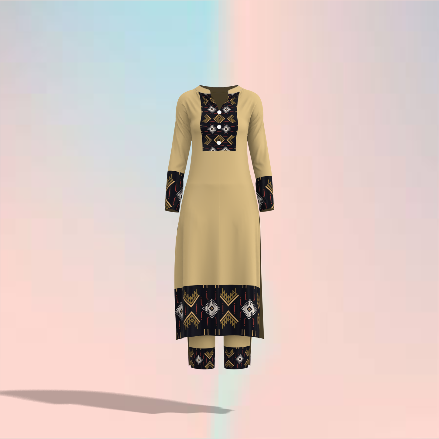Radiant Ruching Customized Salwar Kameez - CST027 (Stitching Service)