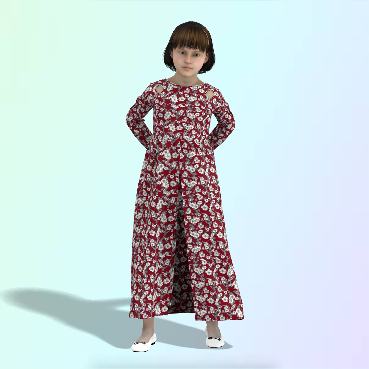 Mommy's Mini Slit Gathered Mom-Daughter Combo Dress - MDC004 (Stitching Service)