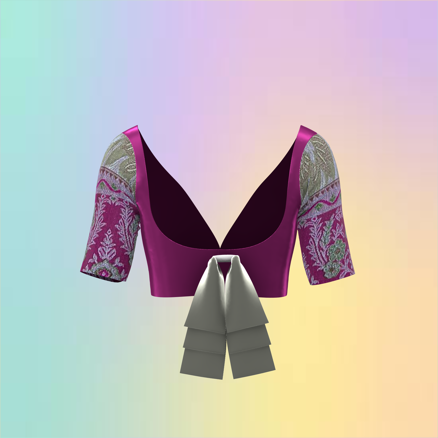 Dynamic Deep V Neck Customized Blouse - CBLS025 (Stitching Service)