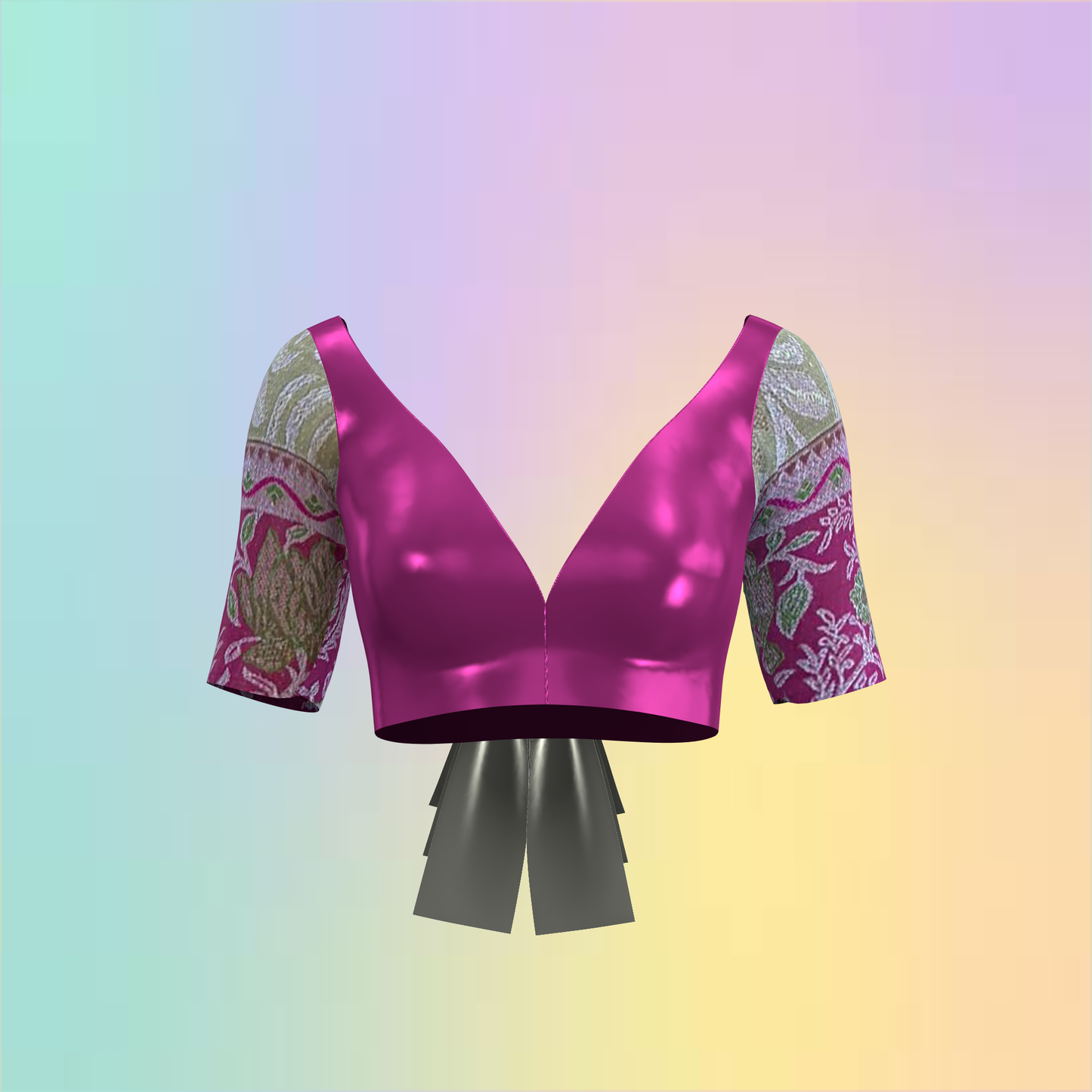 Dynamic Deep V Neck Customized Blouse - CBLS025 (Stitching Service)