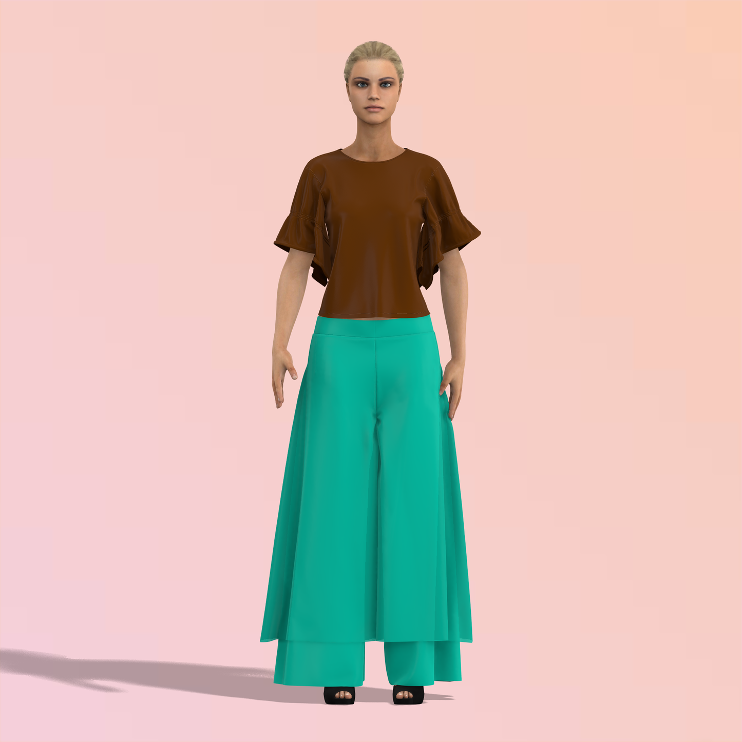 Chic Custom Dual Layer Customised Palazzo Pants - CPS011 (Stitching Service)