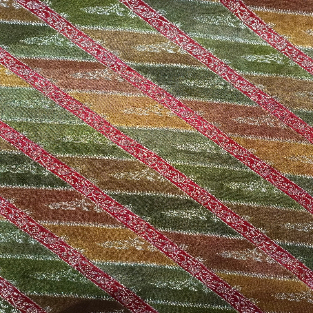 Green Gaji Silk Fabric