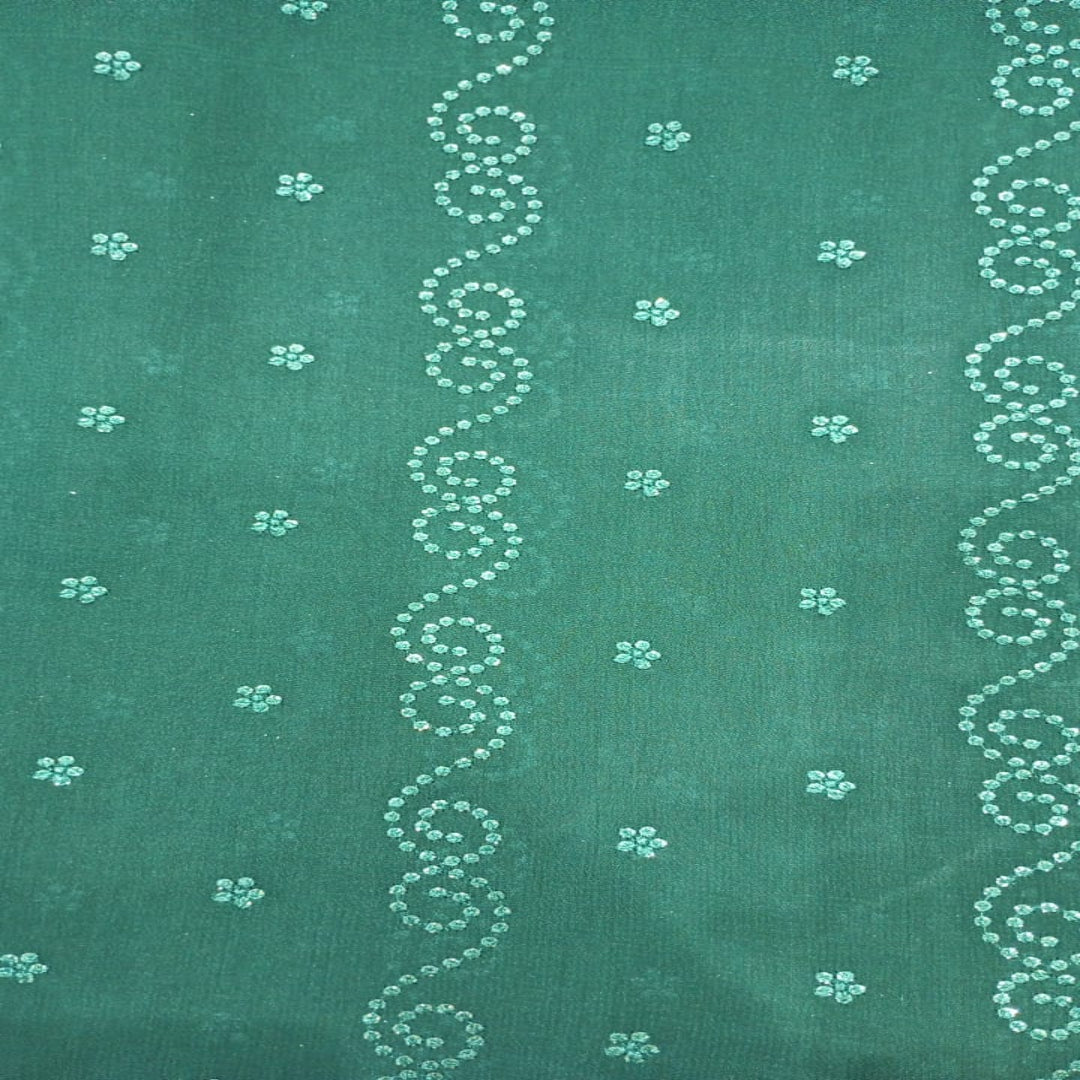 Green georgette small embroidery