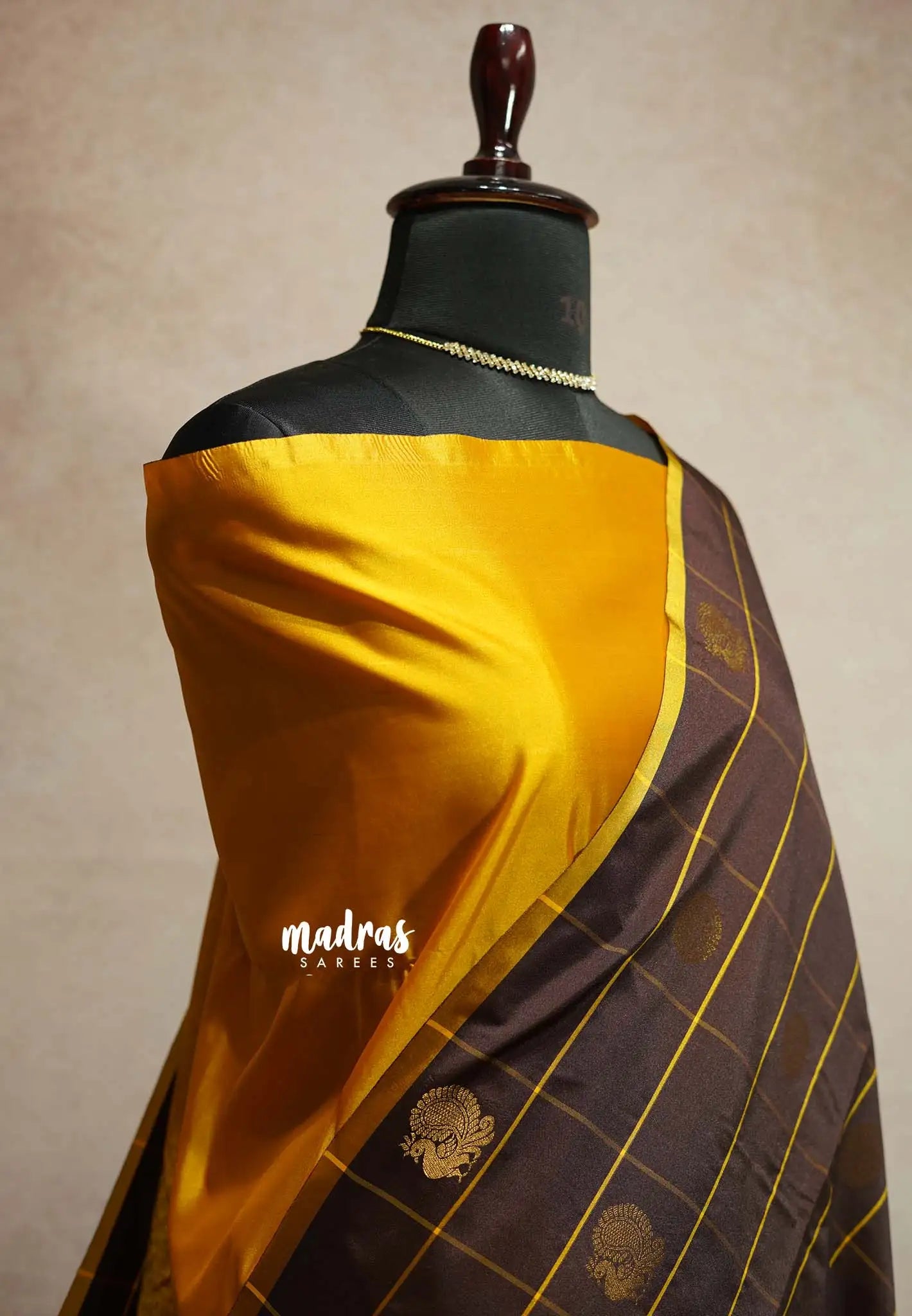 Coffee brown - Hamsavalli – Soft Silk Cotton Saree Elegance rudraksham mayil kattam body