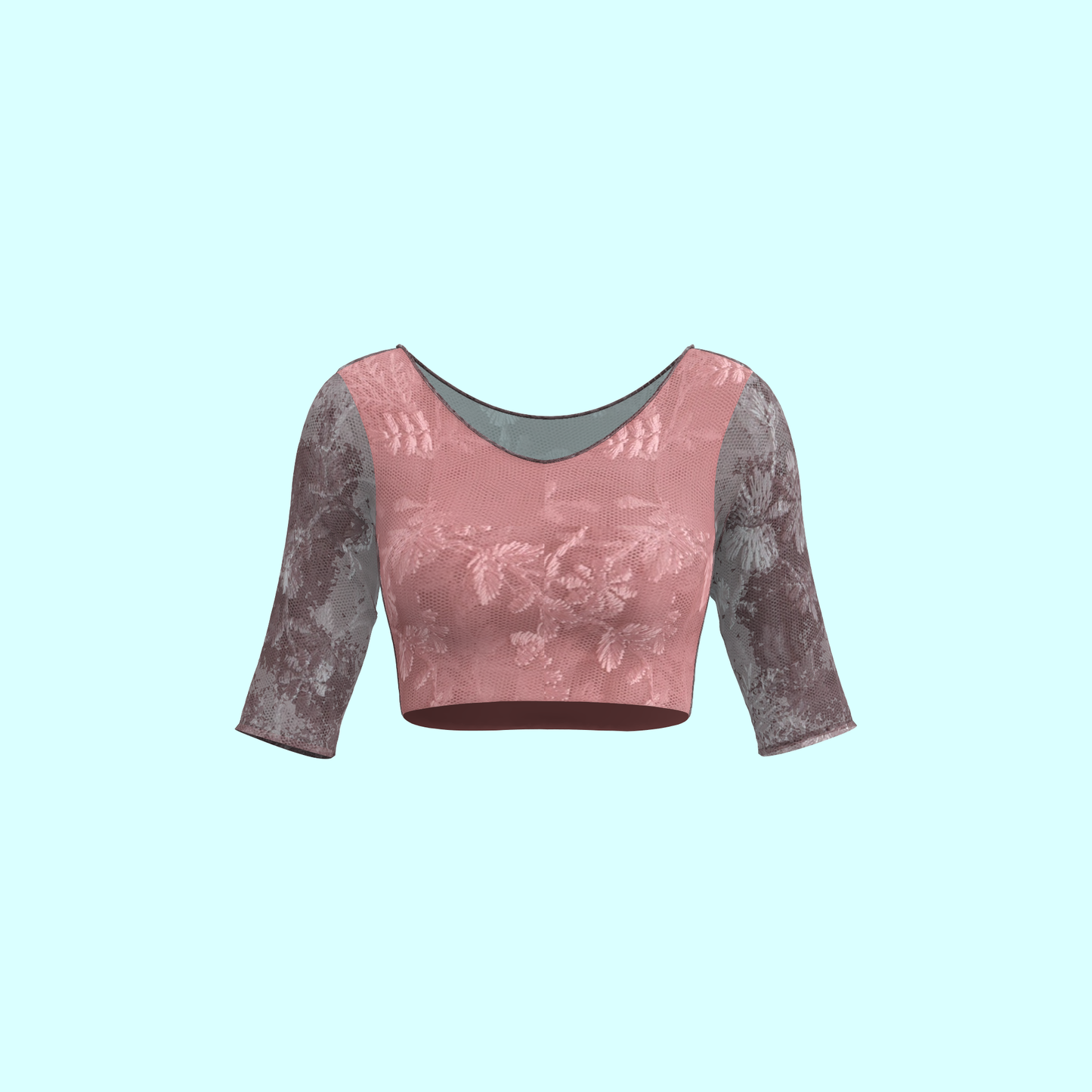 Chic Closed U Neck Customized Blouse - CBLS002 (Stitching Service)