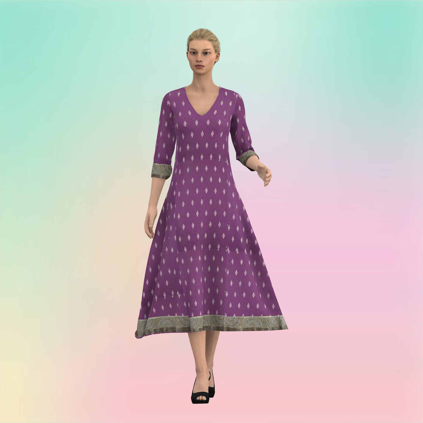 Stylish Panel Statement Customised Women Dress - CDSS060 (Stitching Service)