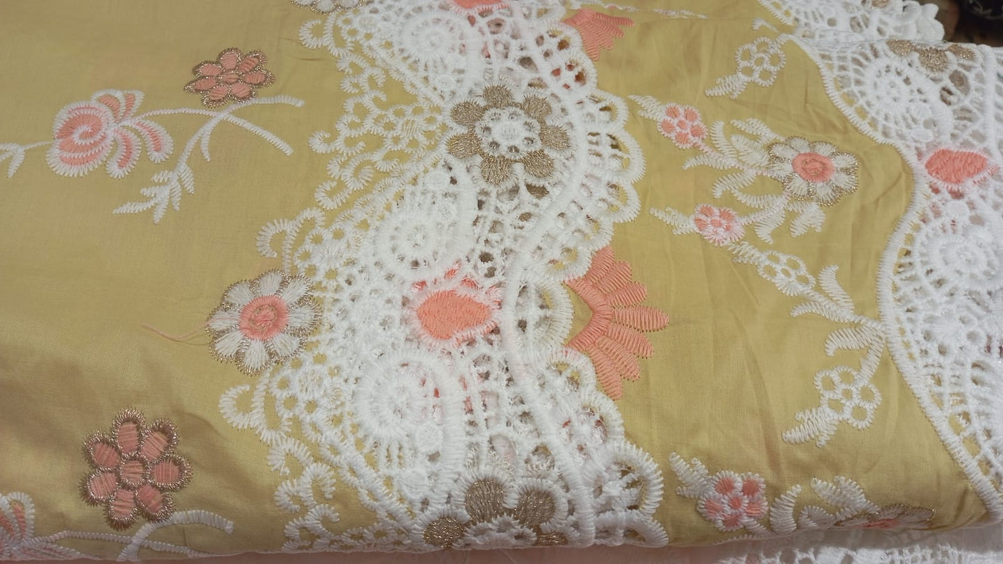 Mustard Yellow White Hakoba Border