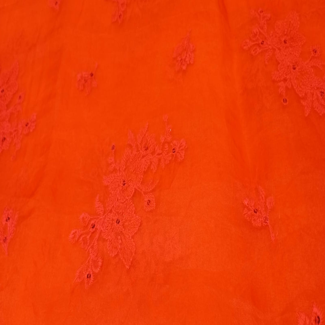 Orange Organza Embroidery