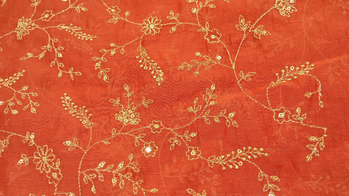 Orange Organza sequins
