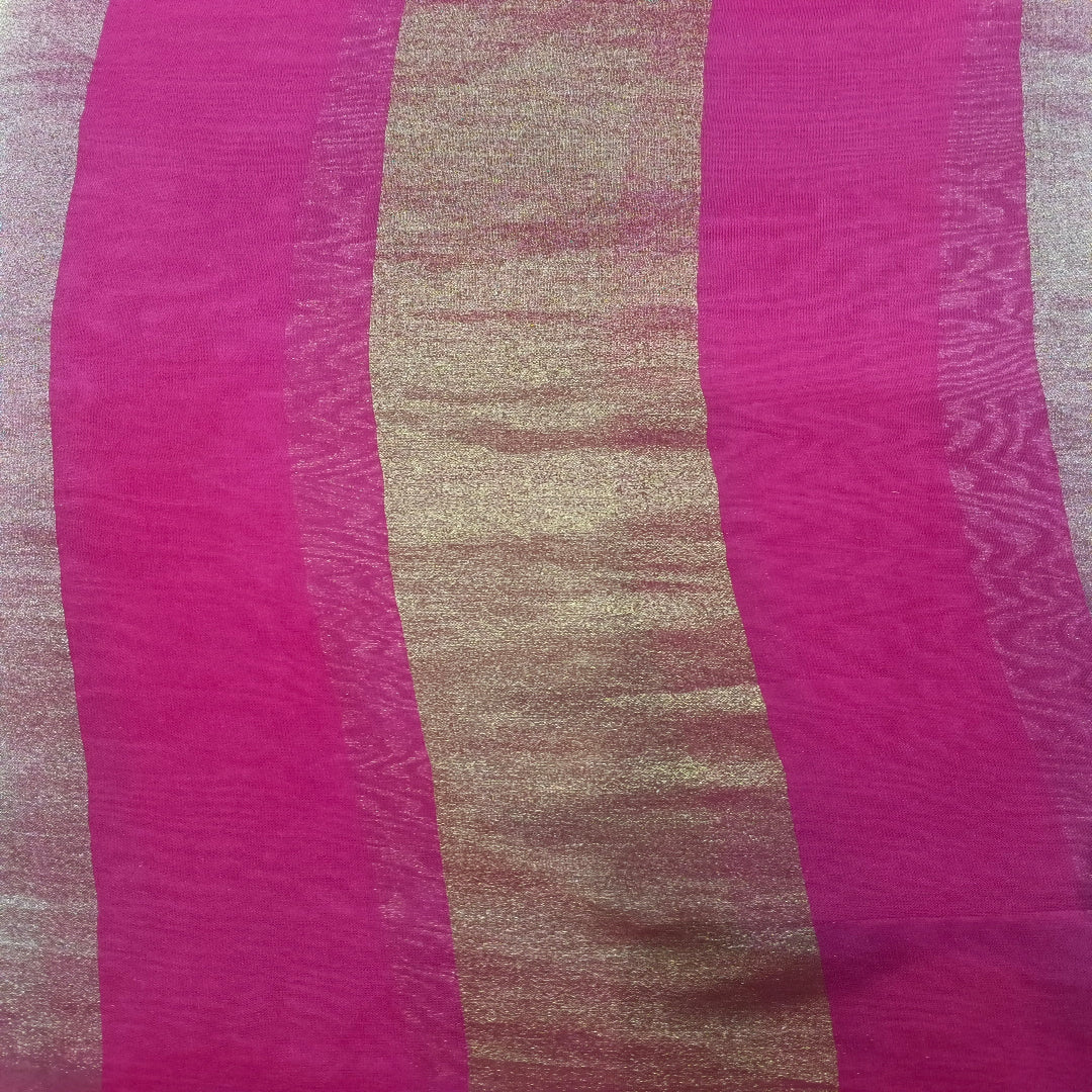 Pink Organza Patta Fabric