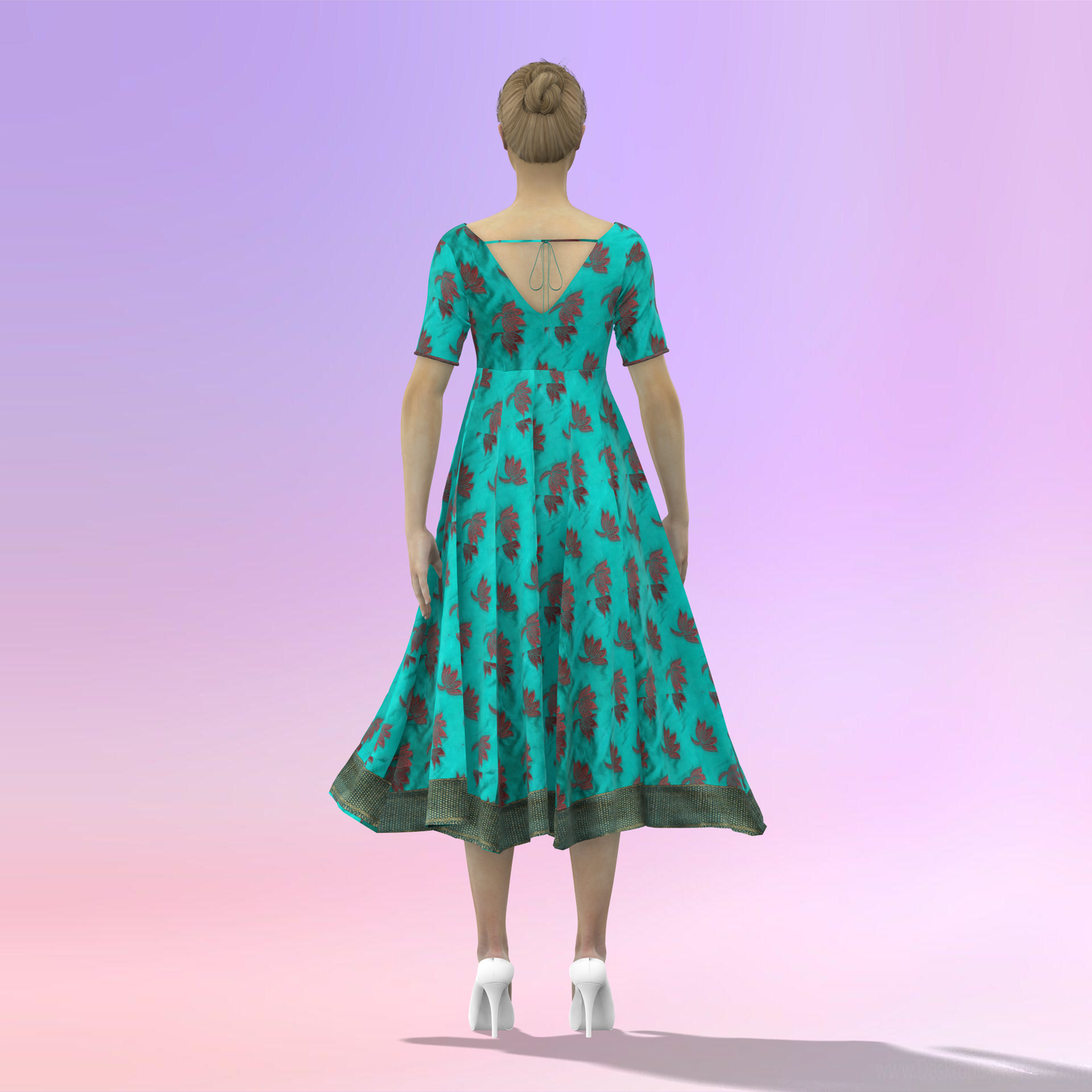 Elegance in Panels Customised Women Dress - CDSS058 (Stitching Service)