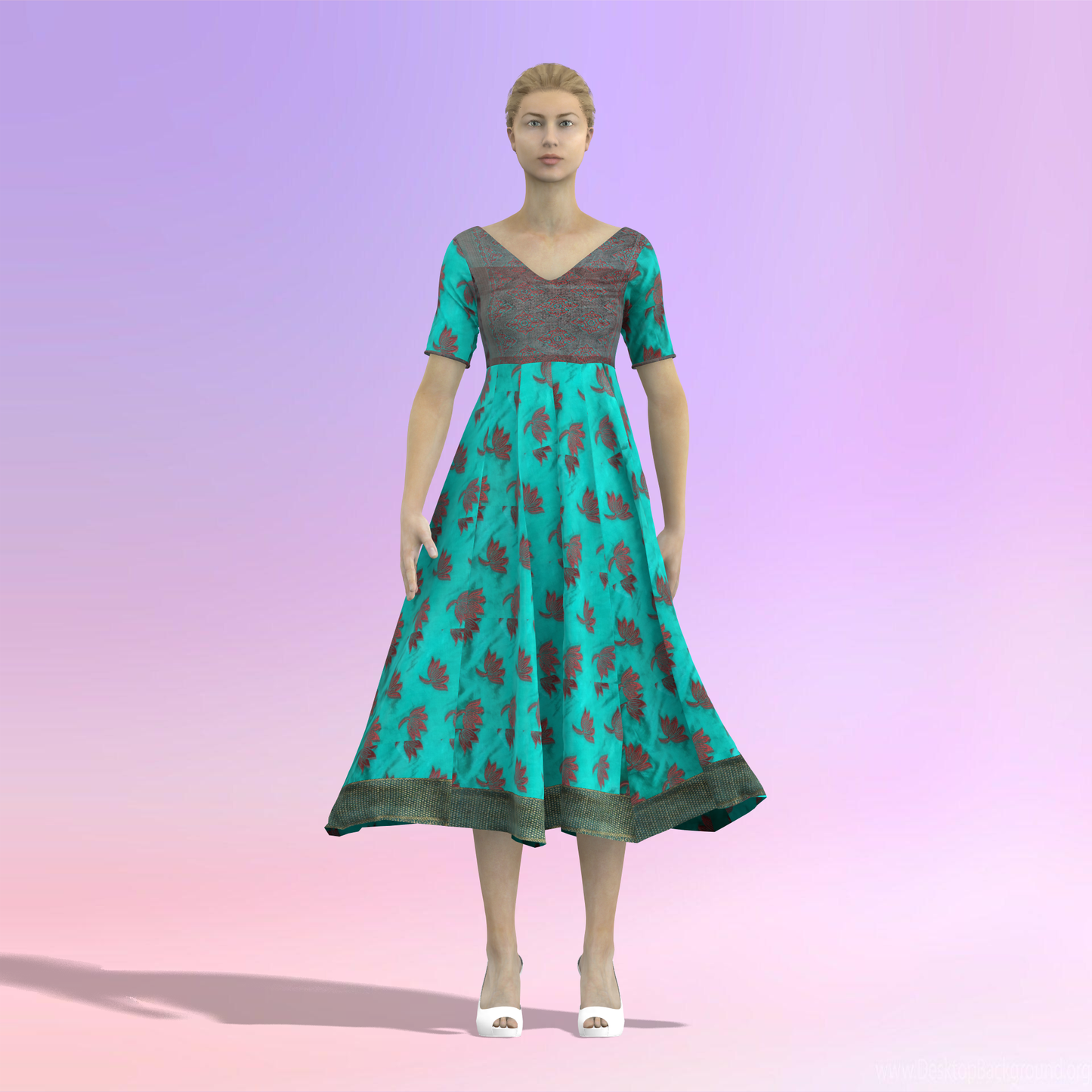 Elegance in Panels Customised Women Dress - CDSS058 (Stitching Service)