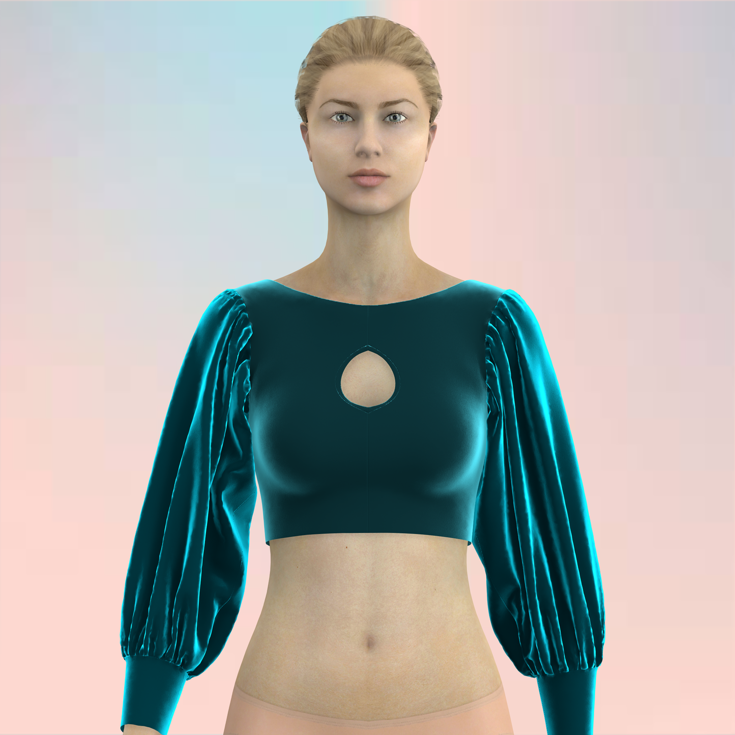 Breezy Bishop Sleeve Customized Blouse - CBLS029 (Stitching Service)