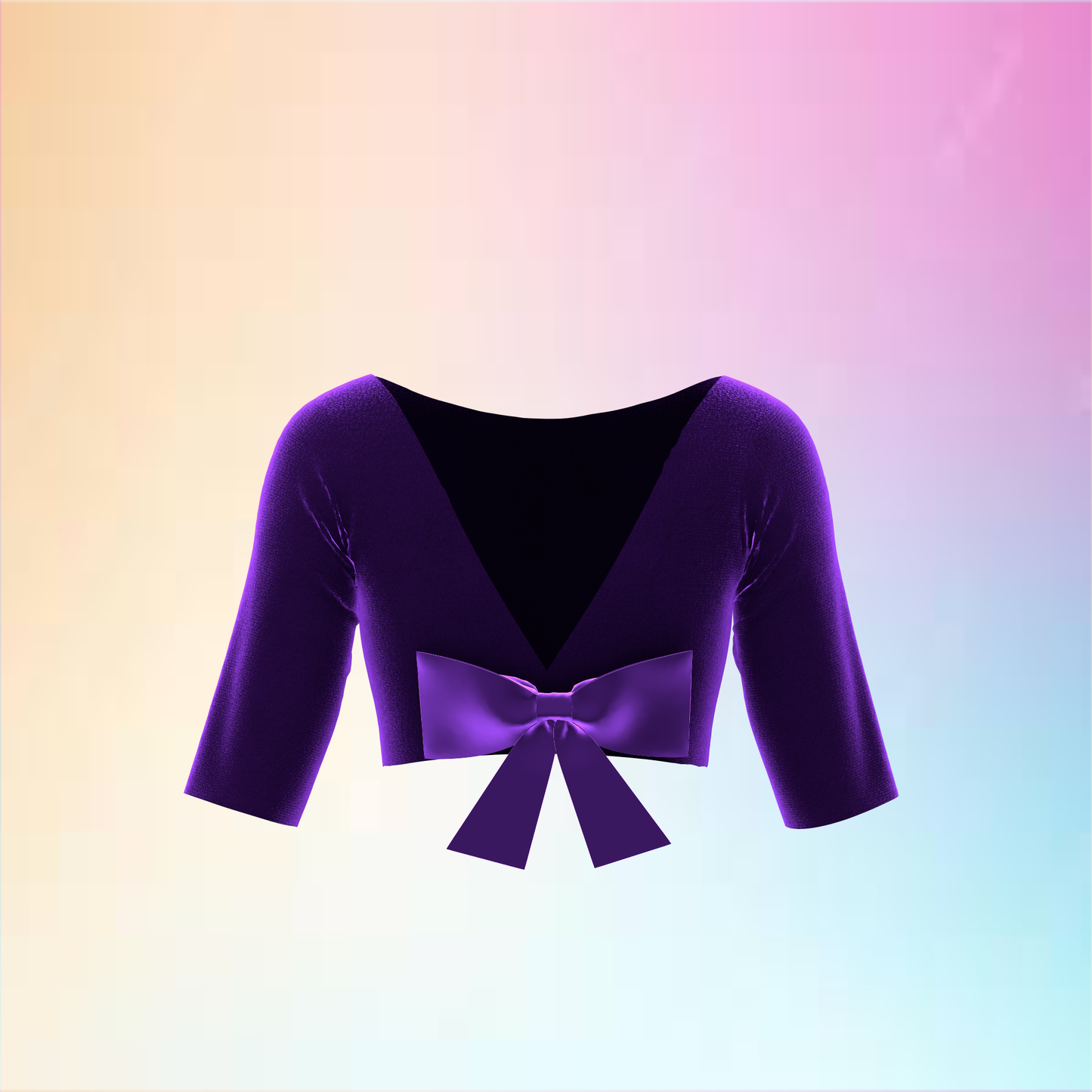 Boat Neck Chic with Bow Customized Blouse - CBLS033 (Stitching Service)