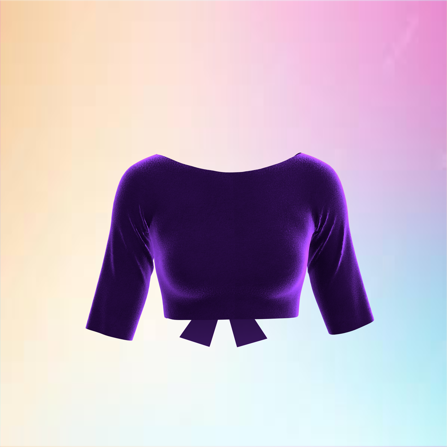 Boat Neck Chic with Bow Customized Blouse - CBLS033 (Stitching Service)