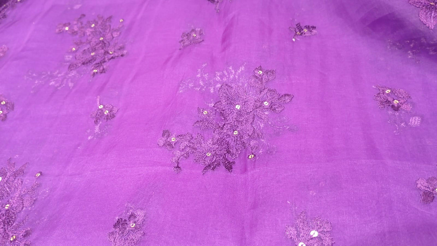 Purple Organza Embroidery