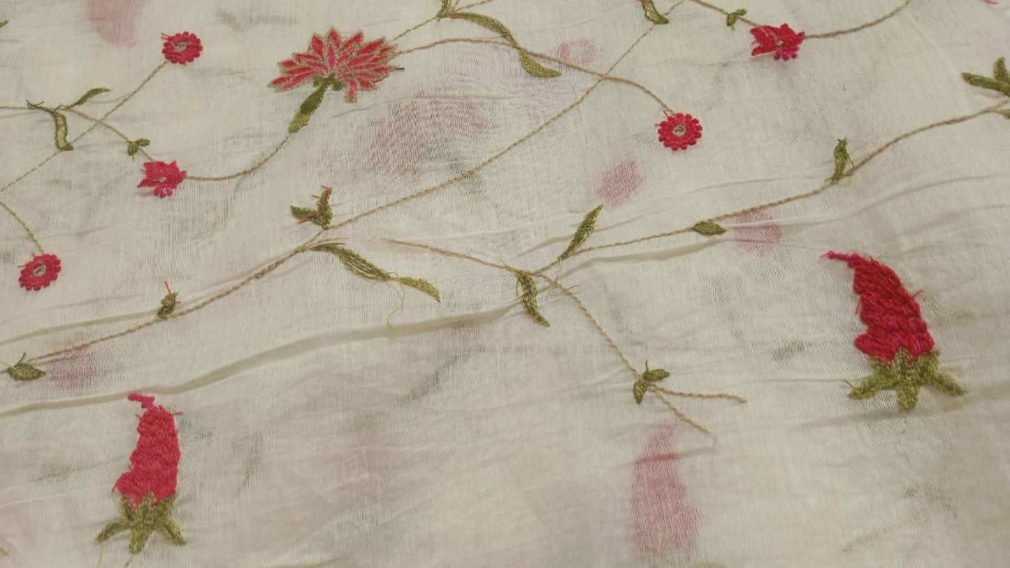 Red Chanderi Embroidery
