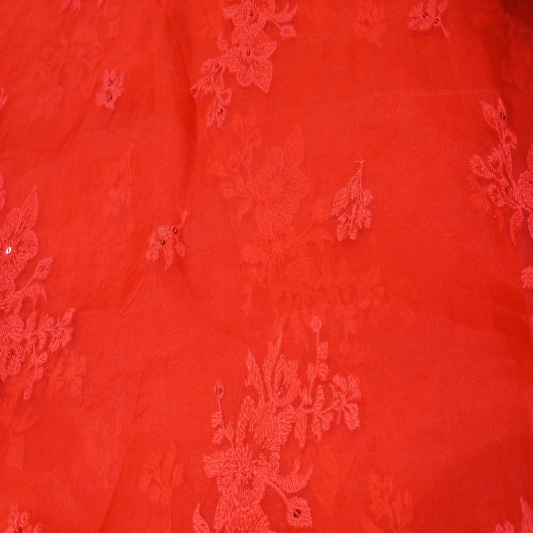 Red Organza Embroidery