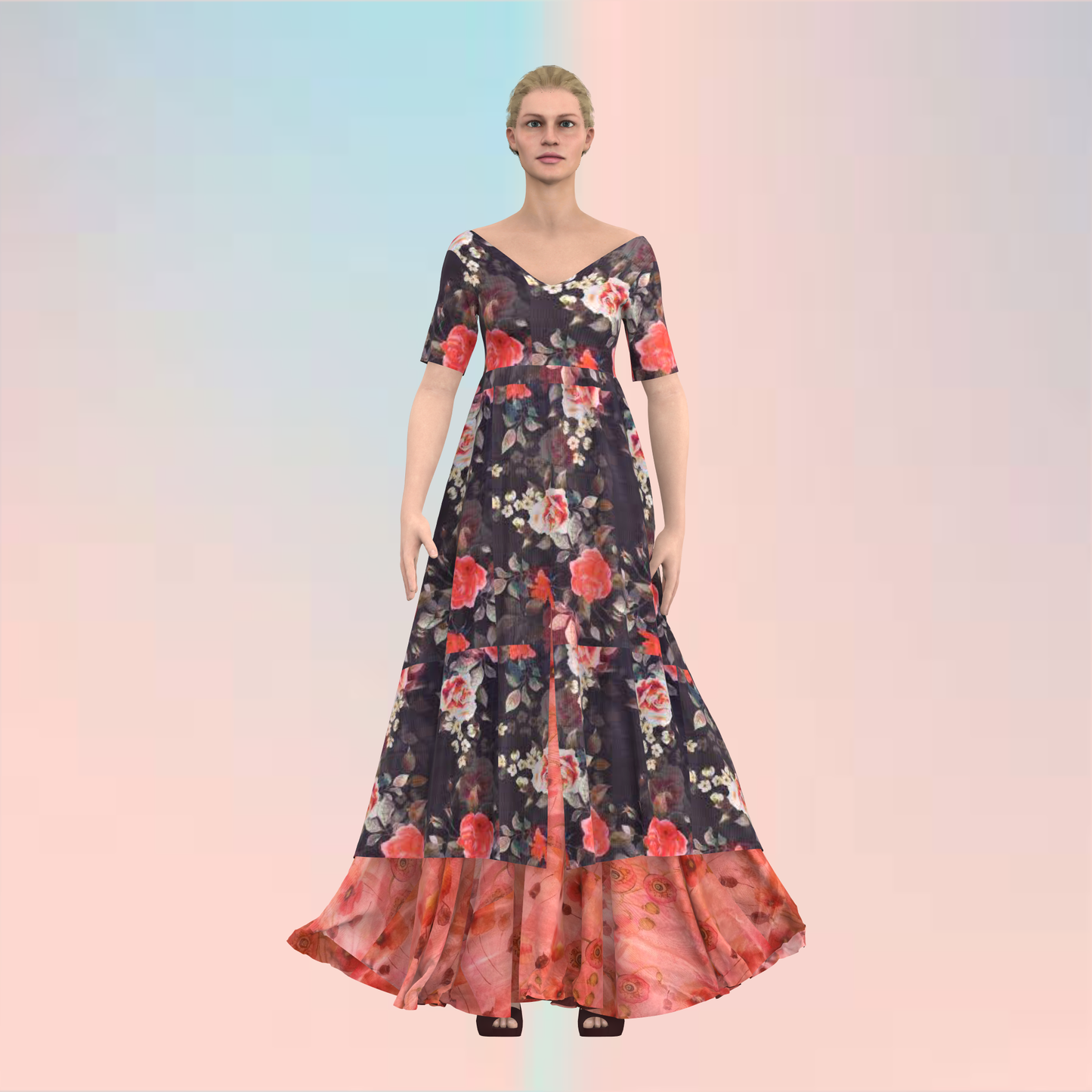 Circle and slit of Charm Customised Women Dress - CDSS059 (Stitching Service)