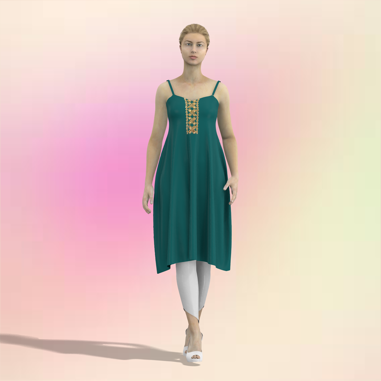 Glamorous Straps Customized Salwar Kameez - CST019 (Stitching Service)