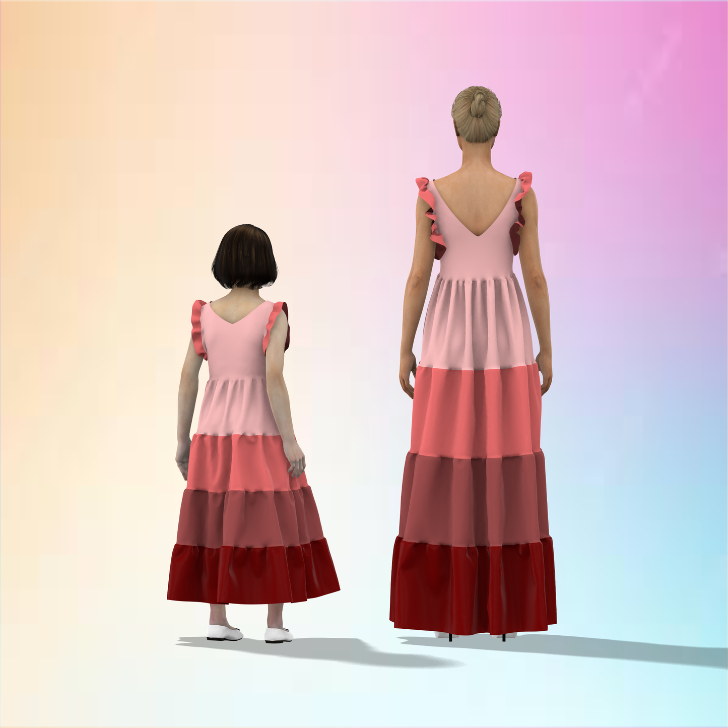 Twirling Tiers Mom-Daughter Combo Dress - MDC007 (Stitching Service)