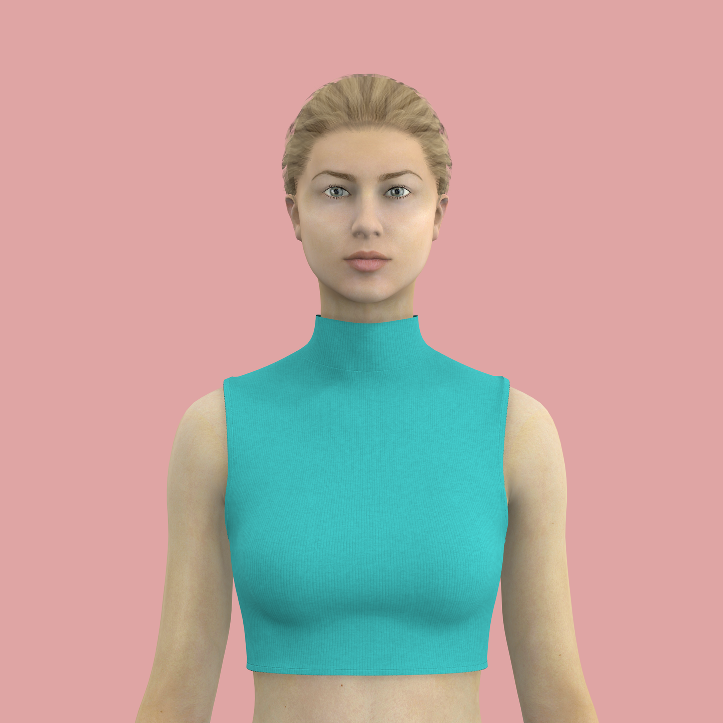 Trendsetting Turtle Neck Customized Blouse - CBLS011 (Stitching Service)