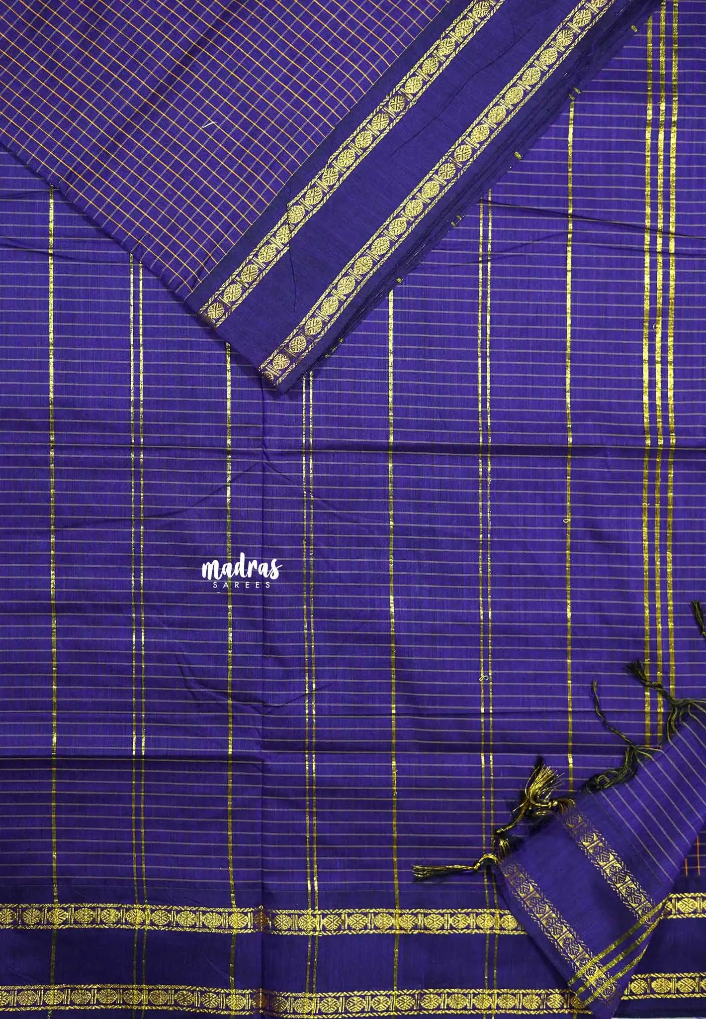 Violet Purple - Vintage Gadwal silkcotton Saree