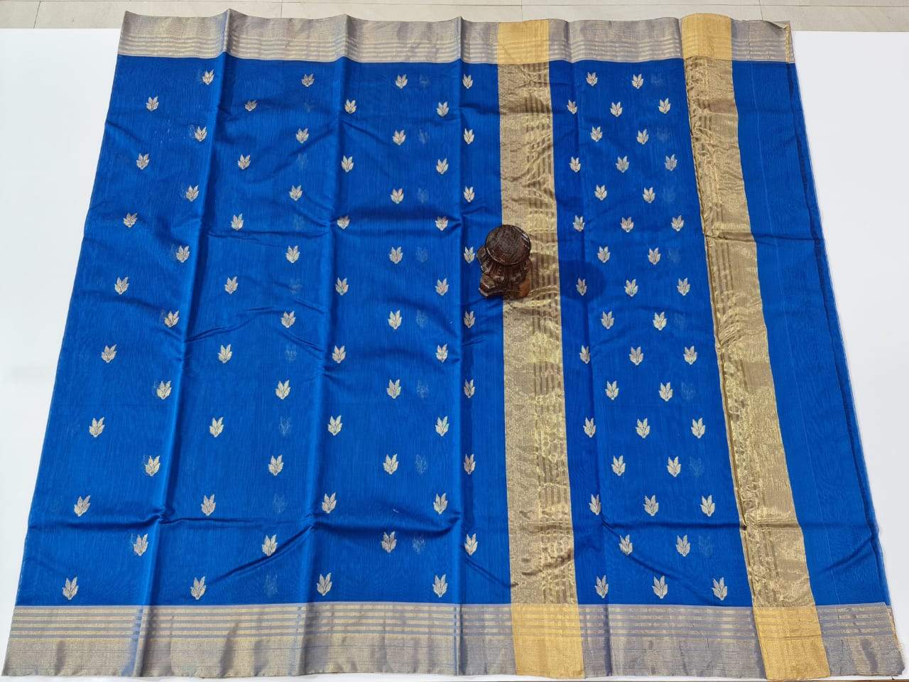 Chanderi Cotton Silk Saree Ink Blue CSS-001