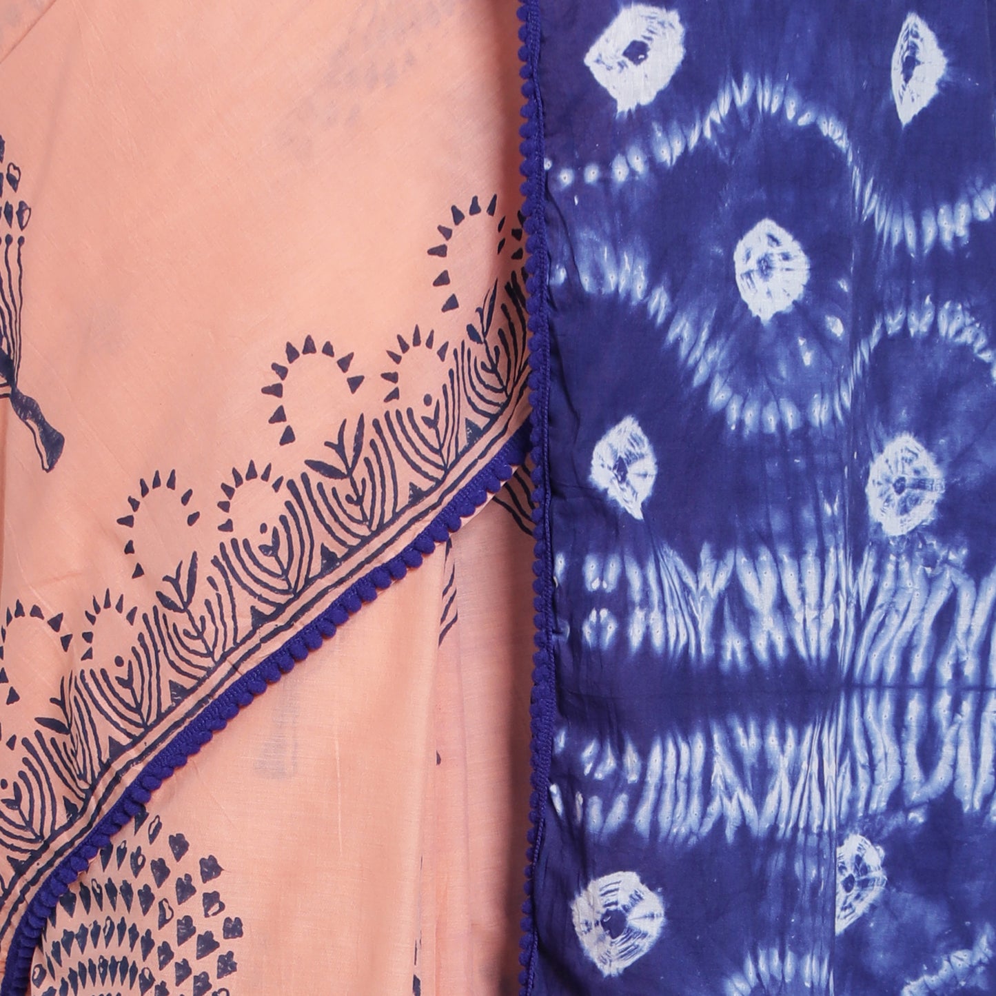 Nature's Embrace: Jaipuri Cotton Saree with Artistic Tree Motif - JCS020