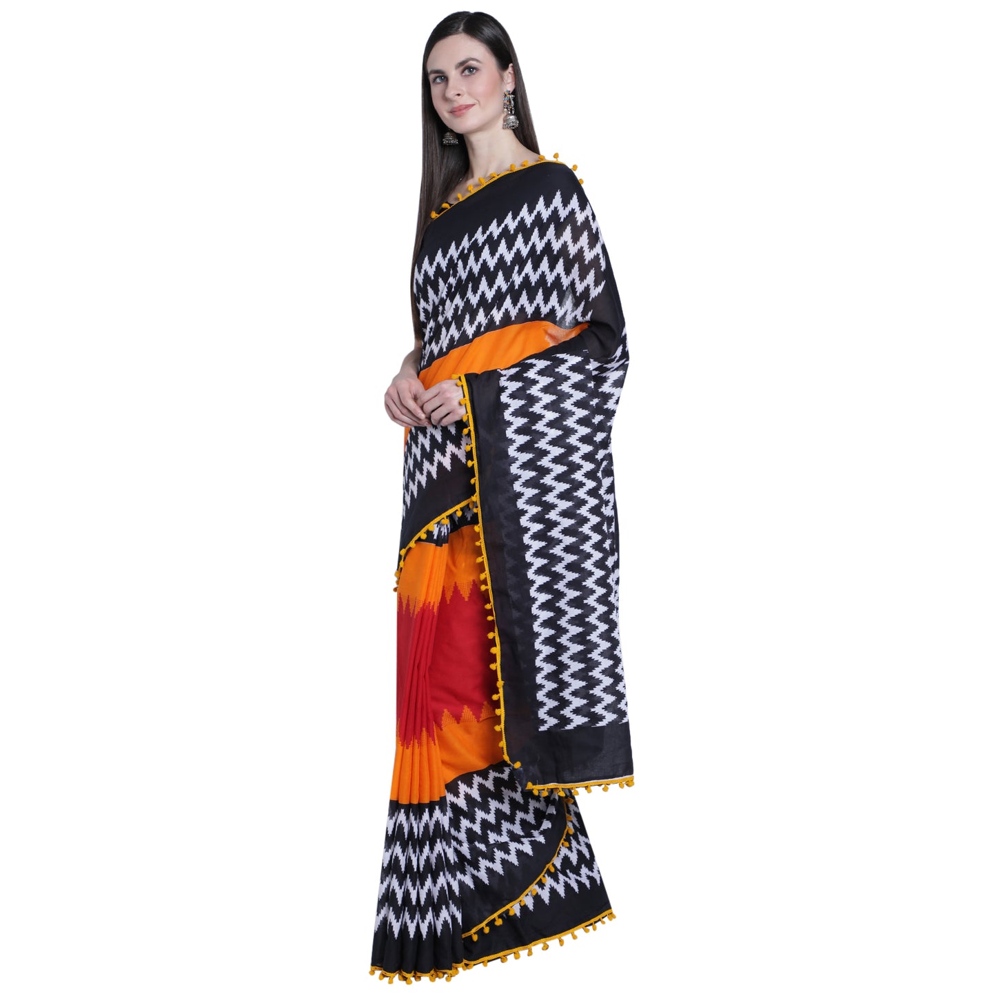 Mesmerising Multicoloured Cotton Saree-TCS019