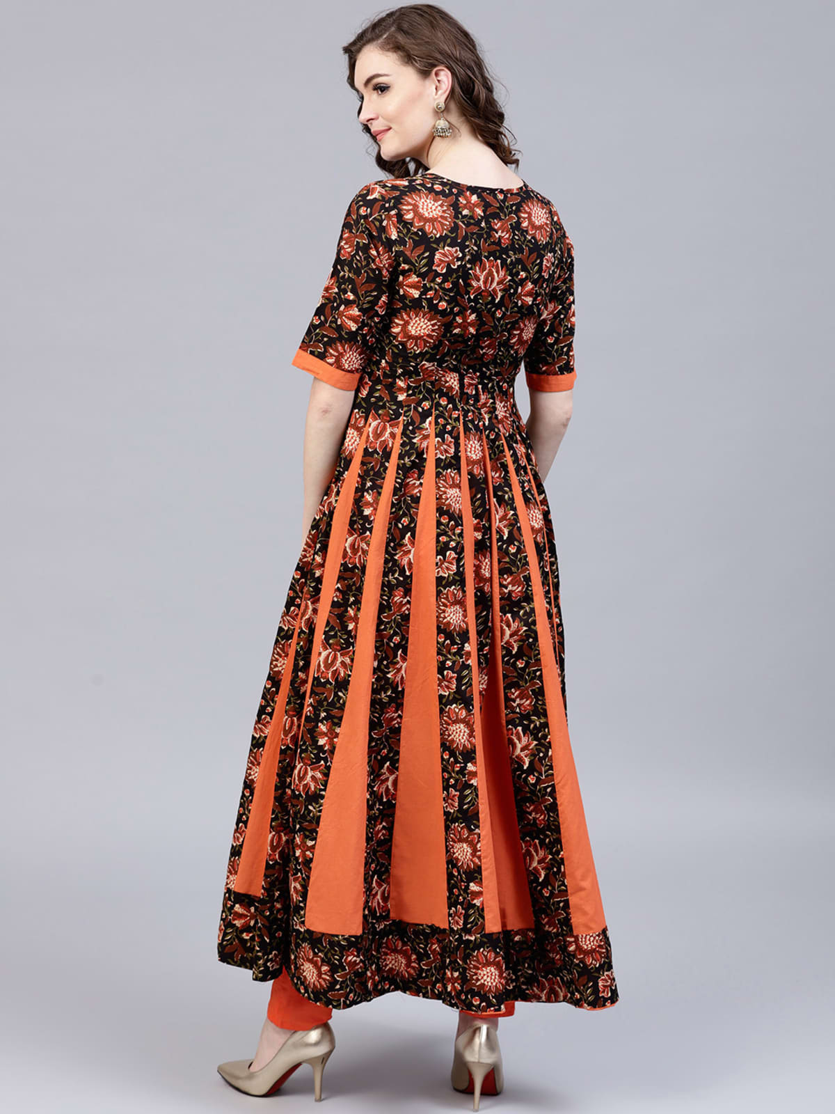 AKS Cotton Print Anarkali / Umbrella Cut / Gher For Women