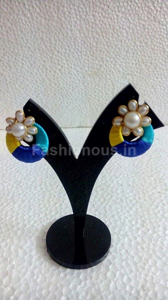 Tricoloured Flower Earring