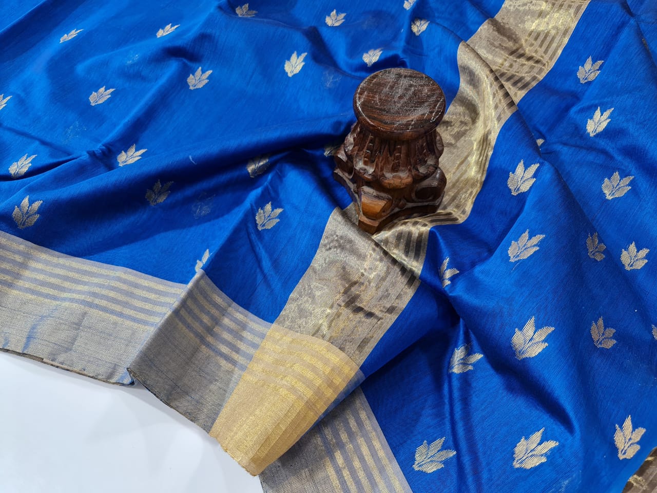 Chanderi Cotton Silk Saree Ink Blue CSS-001