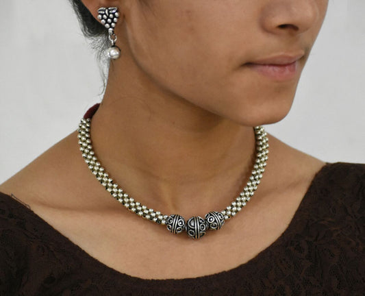 Antique Choker Necklace and Earrings-ACN019
