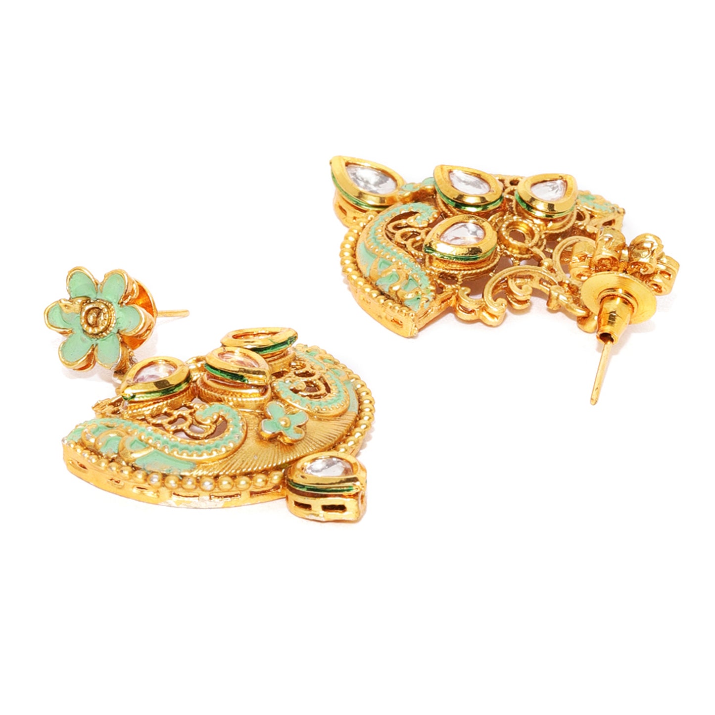 Red Bead Kundan Necklace Set