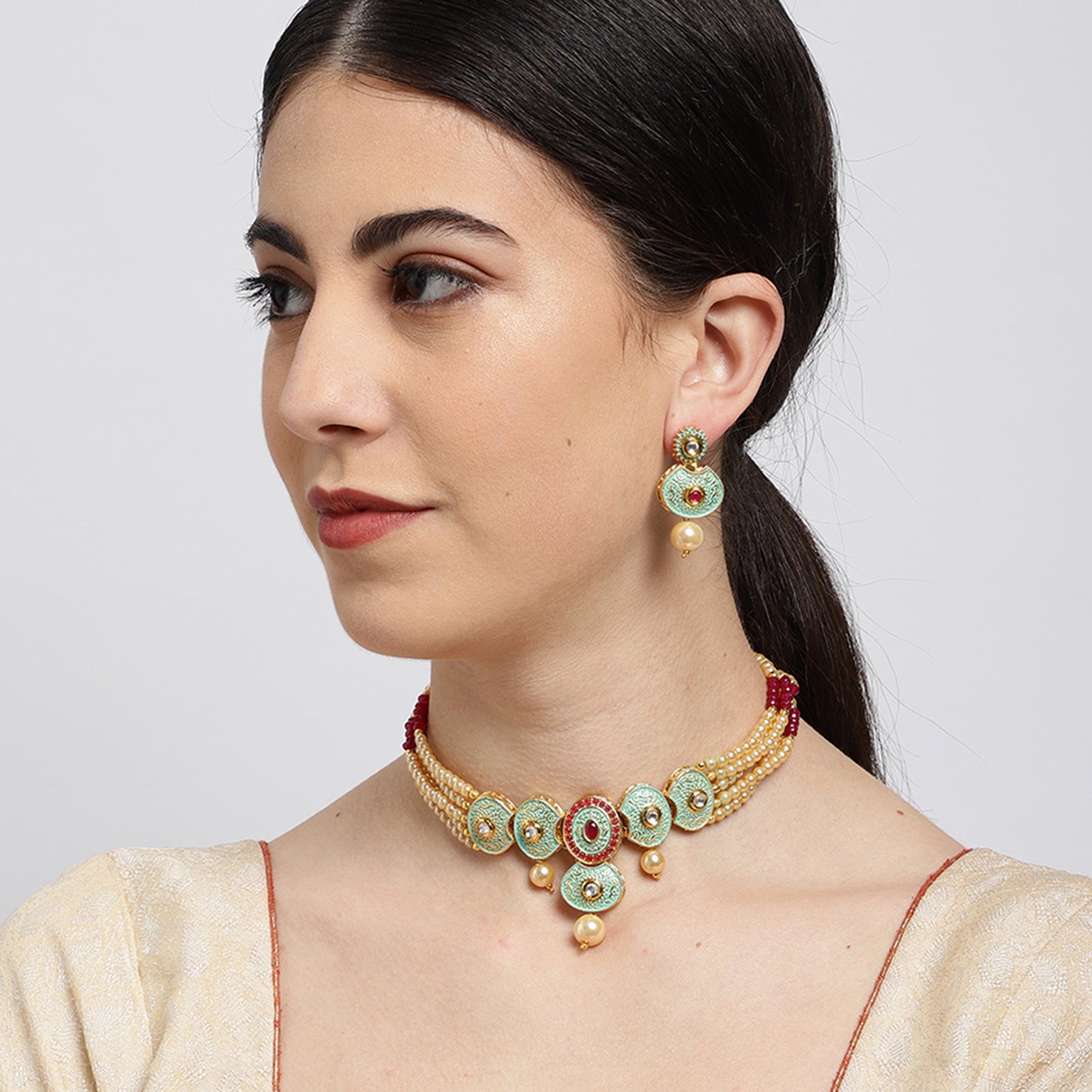 Pearl Mint Necklace Set