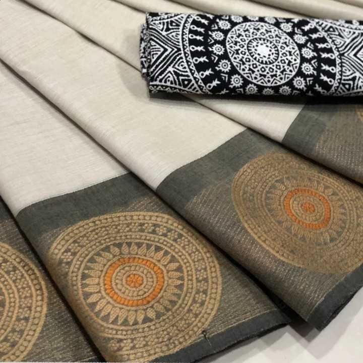 Beige Chettinad Saree with Rangoli Border-CS606