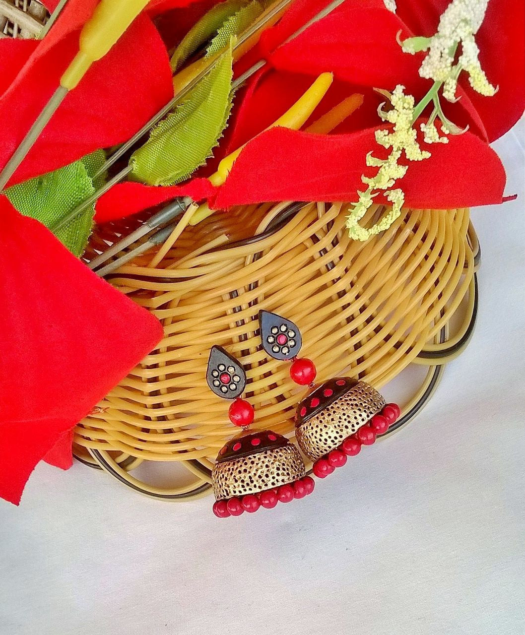 Black Speckled Terracotta Jhumka