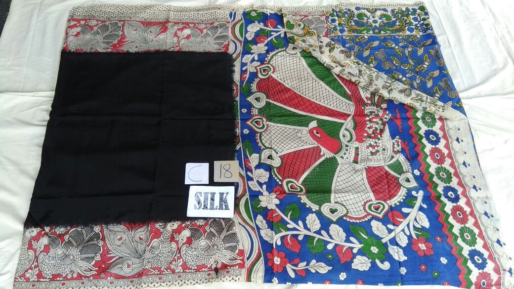 Black with Patil Pallu Silk Kalamkari Saree-KALAMKARI-0010