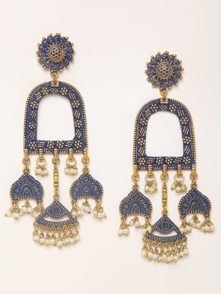 Blue-Grey Designer Earring