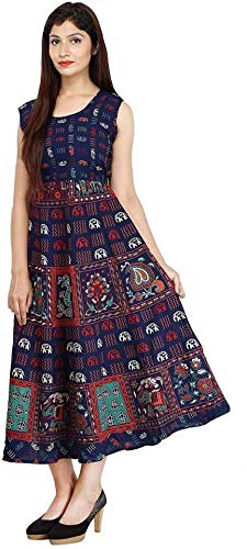 Jaipuri Printed Women's Cotton Long Dress