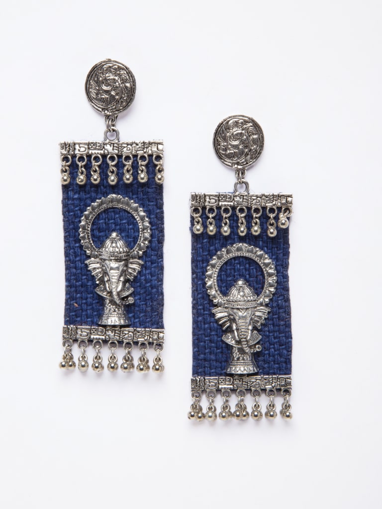 Blue Ganesha Earring