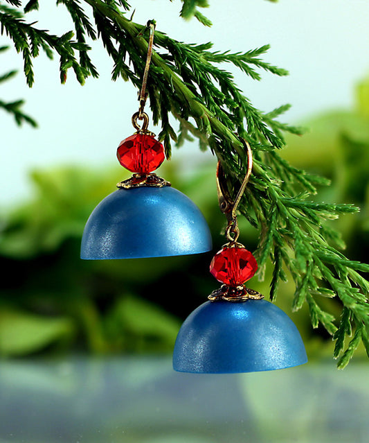 Blue Hoop Polymer Clay Jhumka