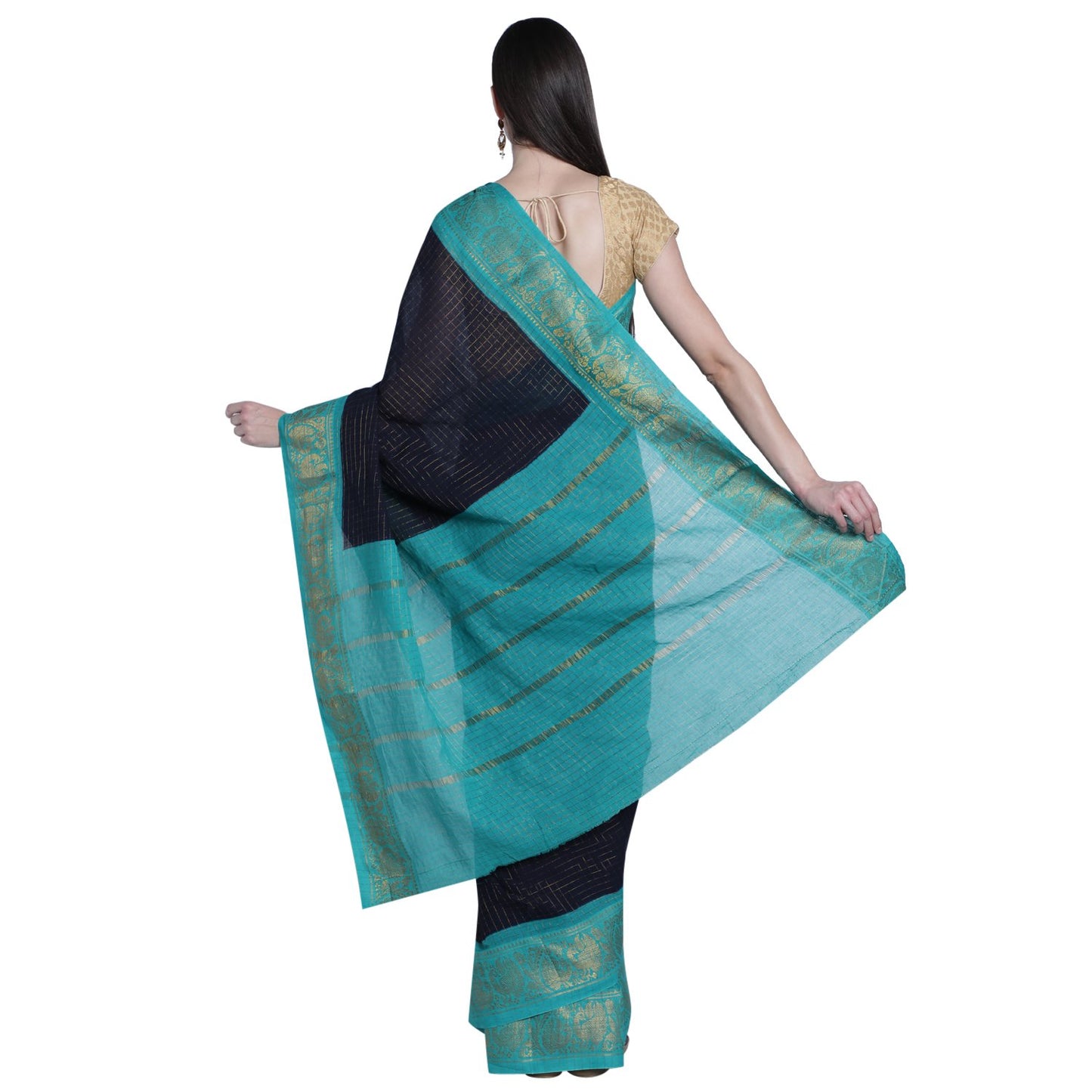 Madurai Sungudi Sarees with Double side Jari Border MSS 037