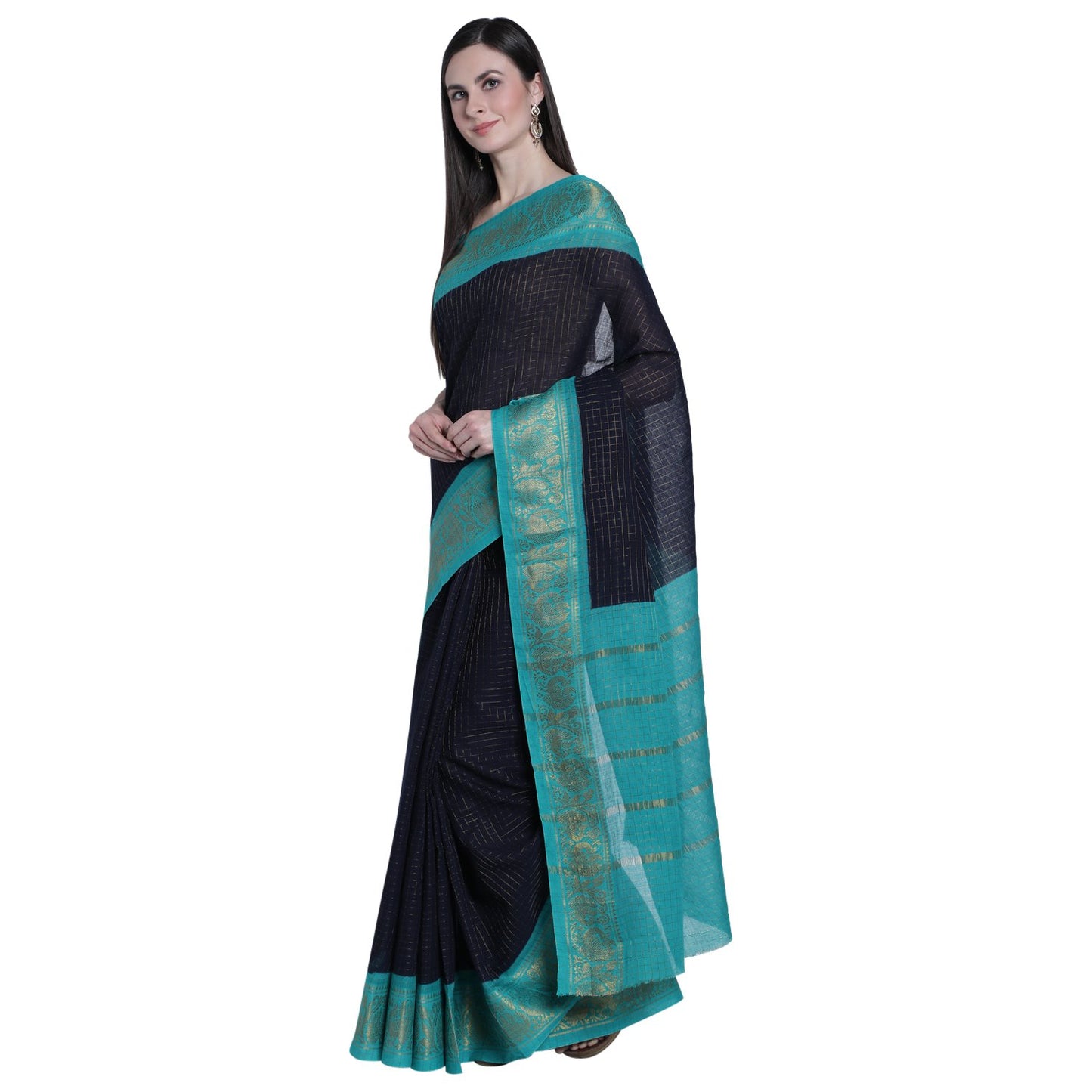 Madurai Sungudi Sarees with Double side Jari Border MSS 037