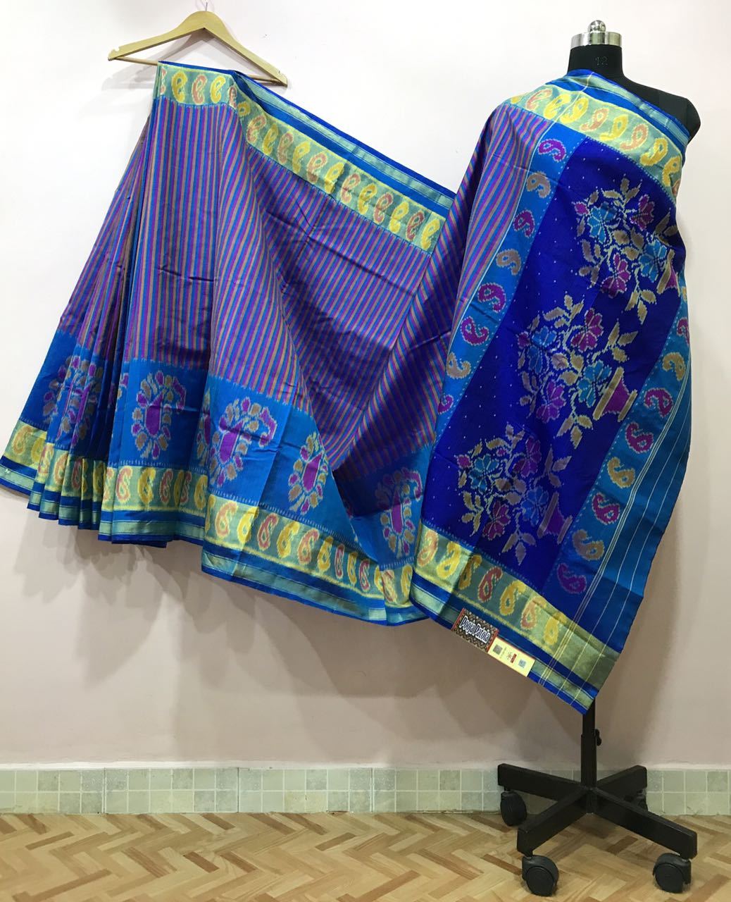 Blue Mango Designed with Golden Border Patola Silk Saree-PPSRE-006