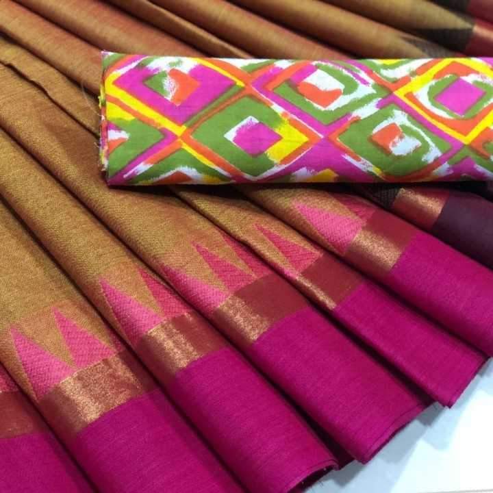 Brown Chettinad Saree With Magenta Border-CS603