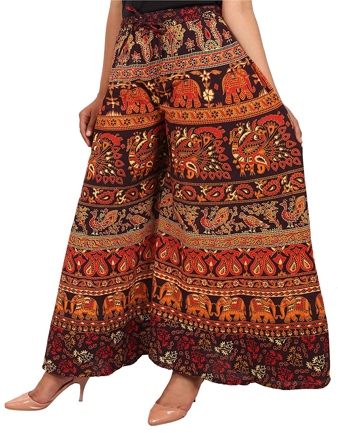 Jaipuri Printed Cotton Palazzo Pant (Free Size)