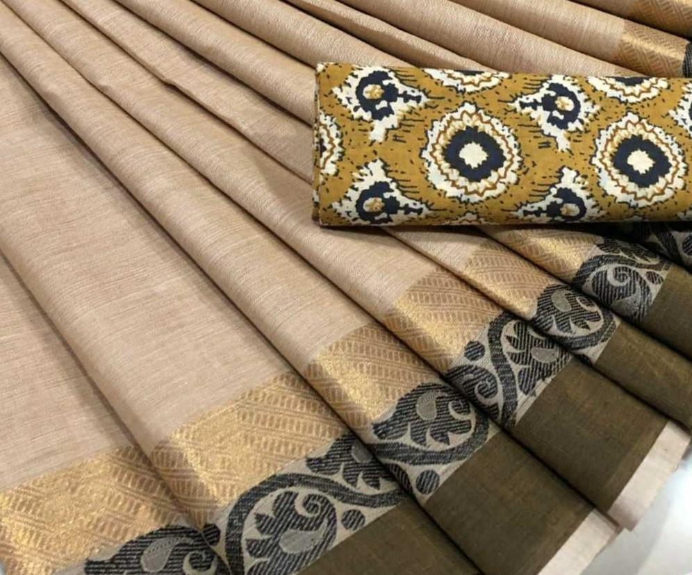 Chettinad Saree with Floral Border- CS112